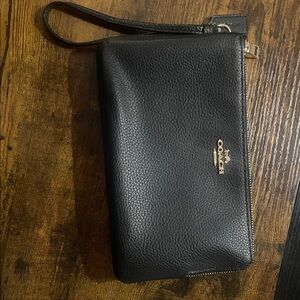 Coach Black Leather Wristlet
